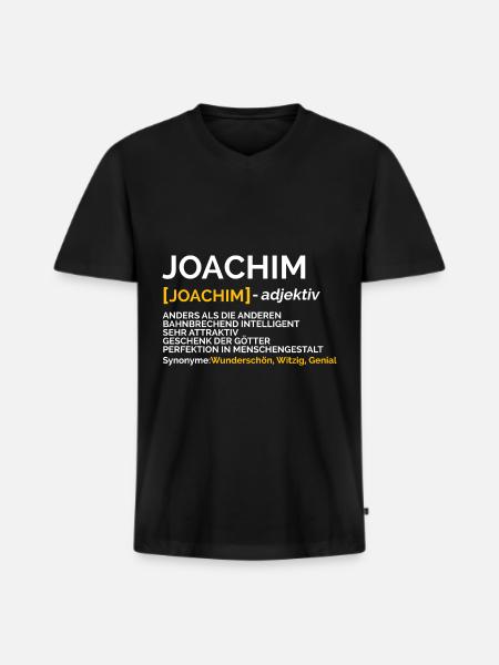 Joachim - Männer Premium Bio T-Shirt mit V-Ausschnitt - Schwarz