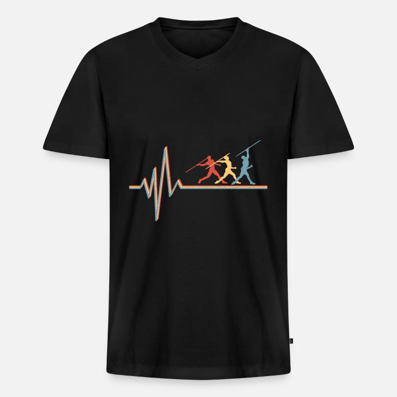 Speerwerfen Speerwerfen Geschenk - Männer Premium Bio T-Shirt mit V-Ausschnitt - Schwarz