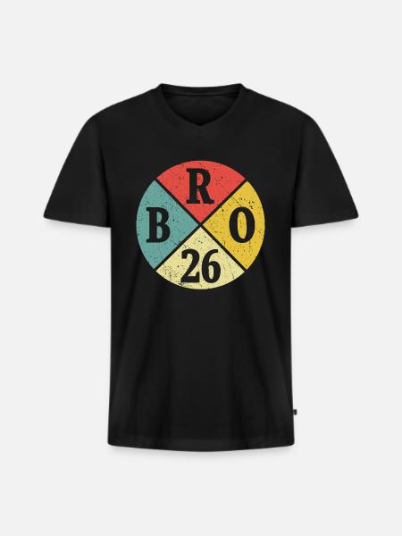 Brother Bro 2026 Big Brother Cadeau - Mannen Premium Bio T-shirt met V-hals - zwart
