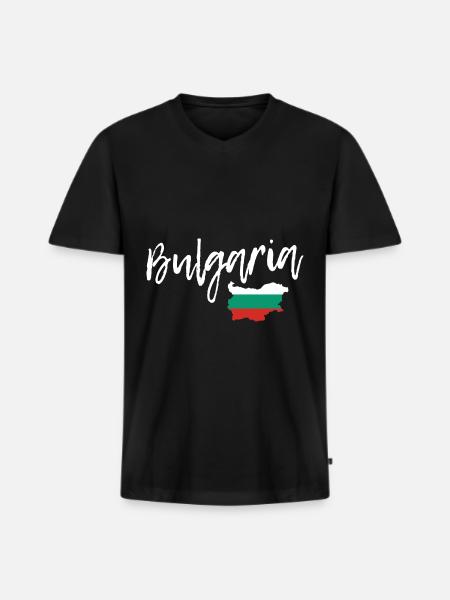 Bulgaria Travel Gift Idea - Men's Premium Organic T-shirt with V-neck - black
