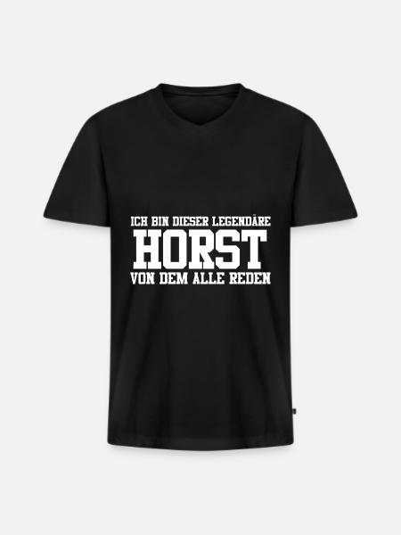 Horst Name Design - Männer Premium Bio T-Shirt mit V-Ausschnitt - Schwarz