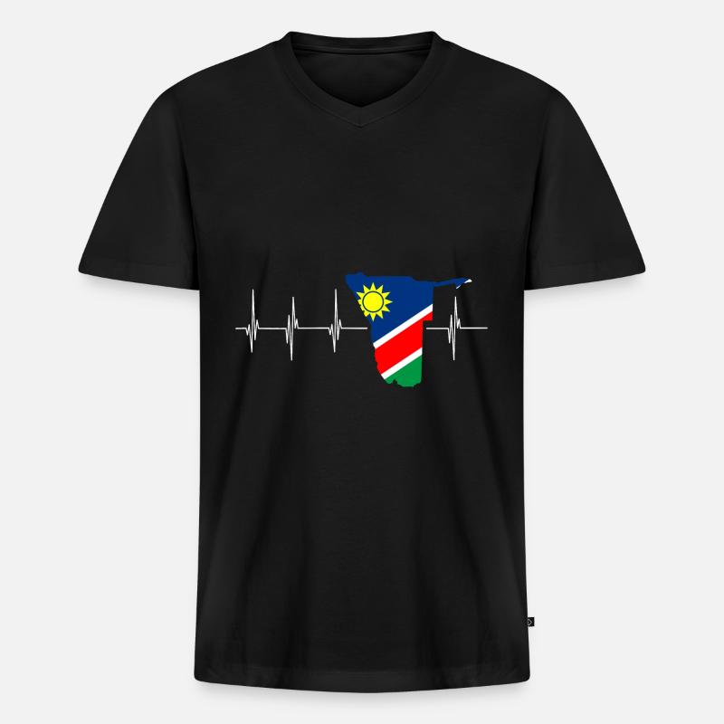 Namibia Afrika Shirt Geschenkidee - Männer Premium Bio T-Shirt mit V-Ausschnitt - Schwarz