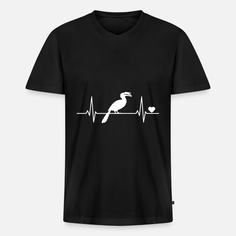Nashornvogel - Männer Premium Bio T-Shirt mit V-Ausschnitt - Schwarz