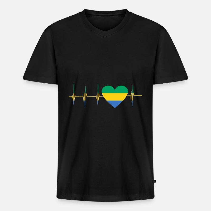 Gabun Afrika Geschenkidee - Männer Premium Bio T-Shirt mit V-Ausschnitt - Schwarz