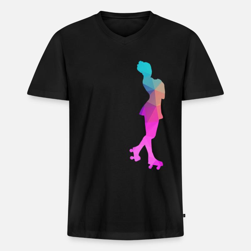 Rollkunstlauf Rollschuh Pirouette Polygon Geschenk - Männer Premium Bio T-Shirt mit V-Ausschnitt - Schwarz