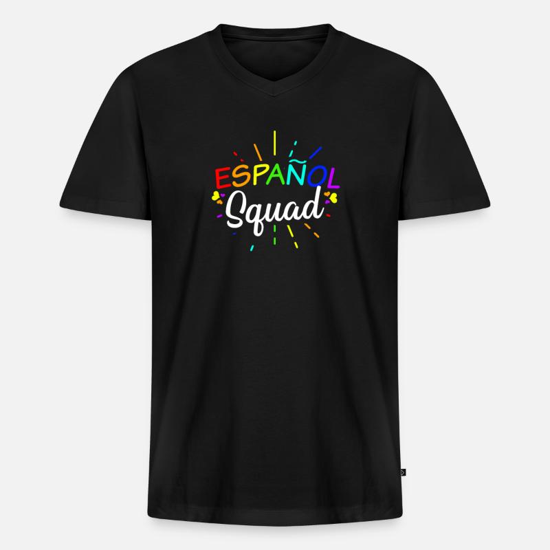 Spanisch Lehrer Espaol Kader Geschenk - Männer Premium Bio T-Shirt mit V-Ausschnitt - Schwarz