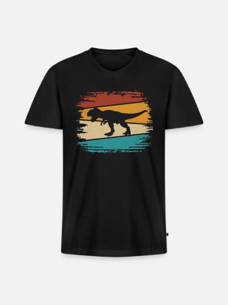 T Rex - Men's Premium Organic T-shirt with V-neck - black