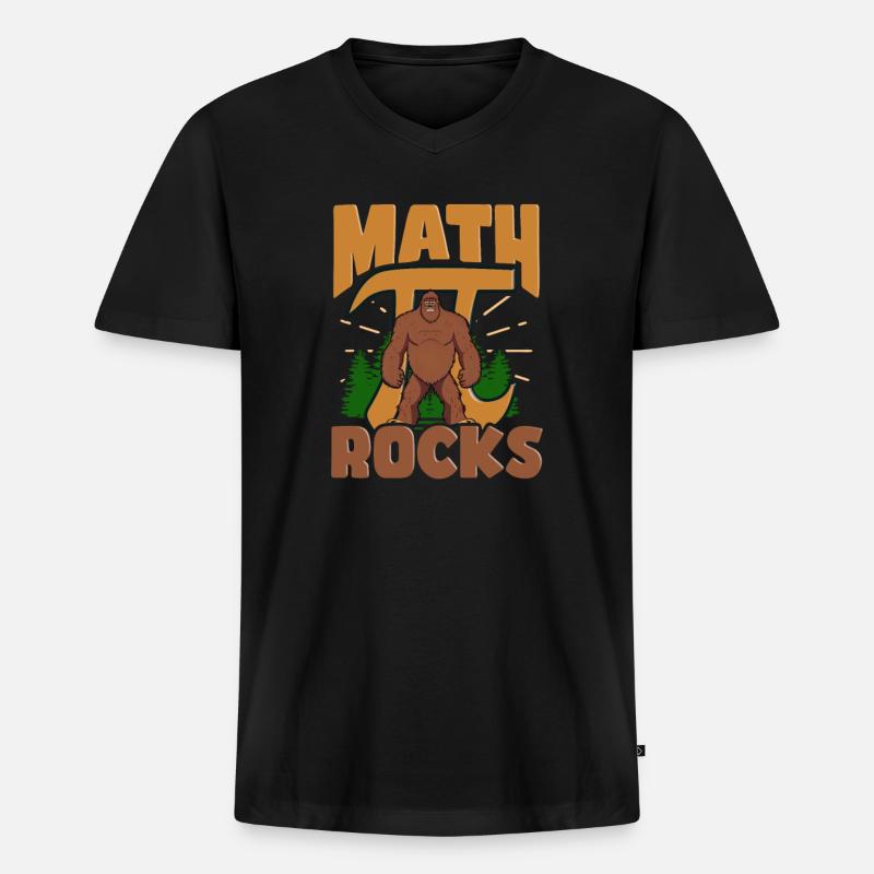 Pi Day Math Rocks Sasquatch - Männer Premium Bio T-Shirt mit V-Ausschnitt - Schwarz