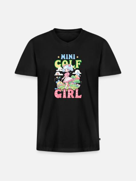 Fille de golf - T-shirt encolure en V Premium bio Homme - noir