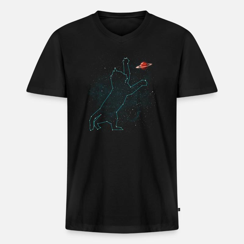 Konstellation der Katze - Männer Premium Bio T-Shirt mit V-Ausschnitt - Schwarz