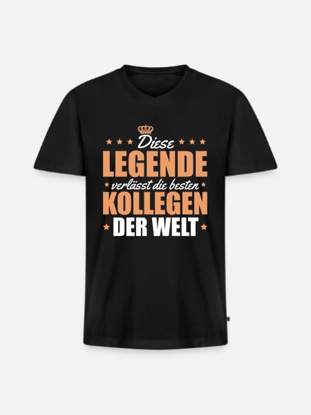 Arbeitskollege Abschiedsgeschenk Rente - Männer Premium Bio T-Shirt mit V-Ausschnitt - Schwarz