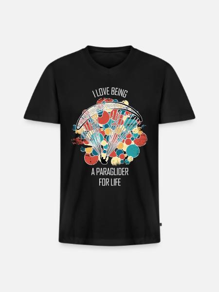 Paragliding Gleitschirm Paragleiter Paraglider - Men's Premium Organic T-shirt with V-neck - black
