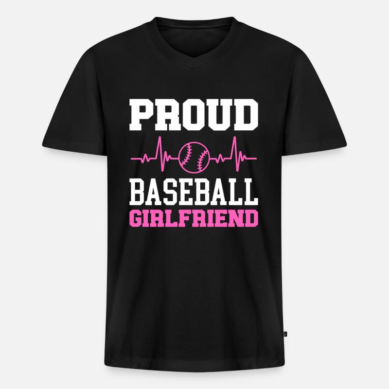 Baseball - Männer Premium Bio T-Shirt mit V-Ausschnitt - Schwarz