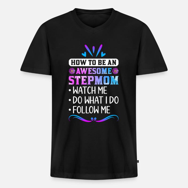 Stiefmutter - Männer Premium Bio T-Shirt mit V-Ausschnitt - Schwarz