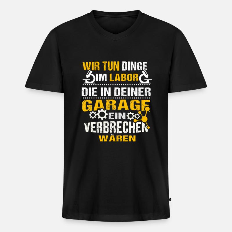 Chemie - Männer Premium Bio T-Shirt mit V-Ausschnitt - Schwarz