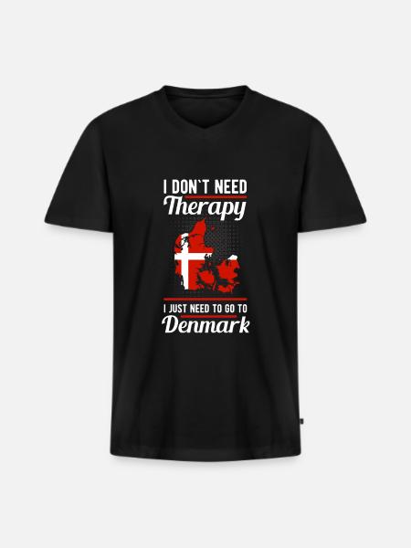 Denmark - Men's Premium Organic T-shirt with V-neck - black