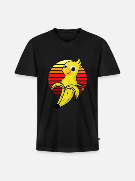 Perroquet Idée cadeau - T-shirt encolure en V Premium bio Homme - noir