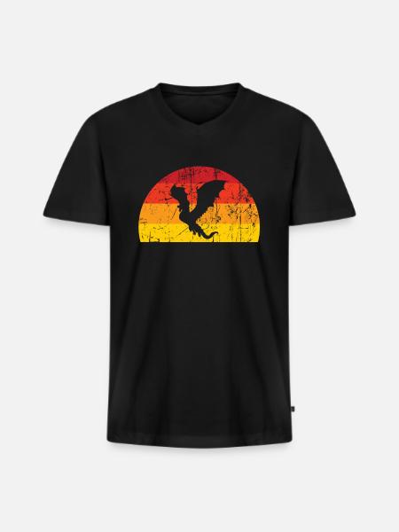 Drache - Männer Premium Bio T-Shirt mit V-Ausschnitt - Schwarz