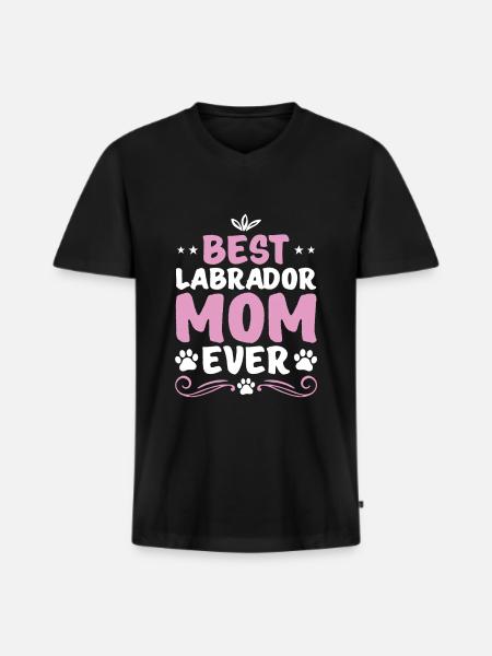 Labrador - Men's Premium Organic T-shirt with V-neck - black