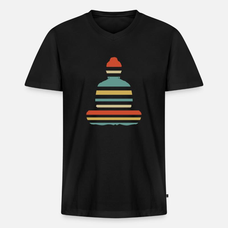 Buddhismus - Männer Premium Bio T-Shirt mit V-Ausschnitt - Schwarz