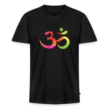 Buddhism - Men's Premium Organic T-shirt with V-neck - black - Front - Nico (187cm)