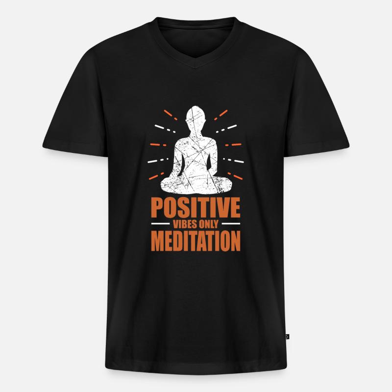 Buddhismus - Männer Premium Bio T-Shirt mit V-Ausschnitt - Schwarz