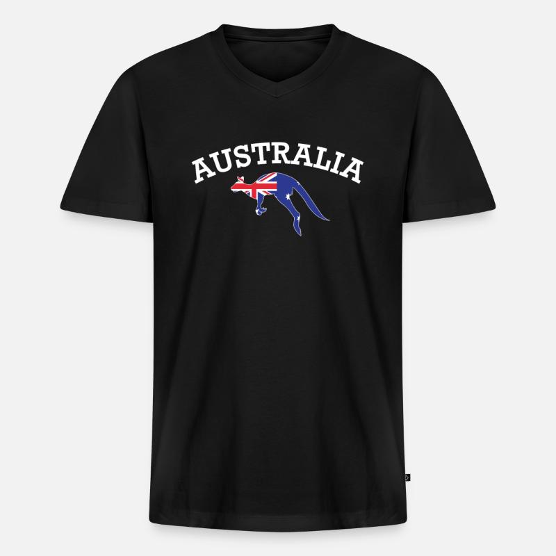 Australien - Männer Premium Bio T-Shirt mit V-Ausschnitt - Schwarz