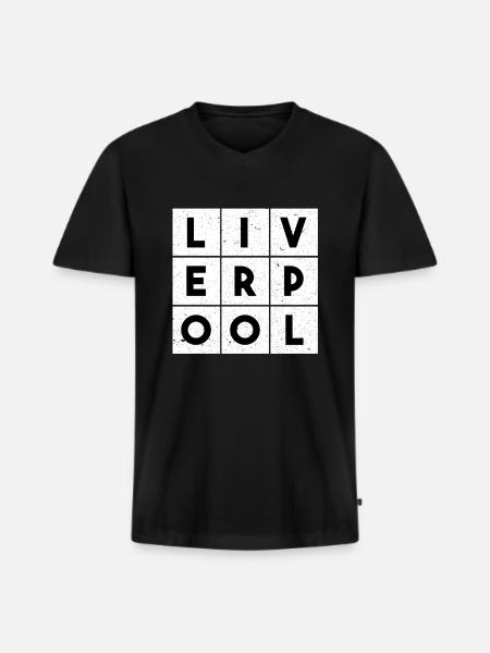 Liverpool - Men's Premium Organic T-shirt with V-neck - black