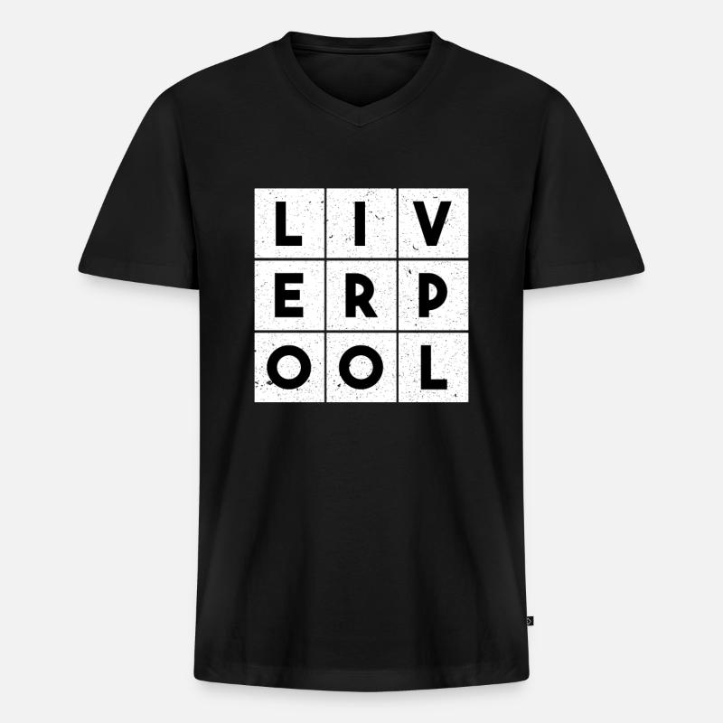 Liverpool - Männer Premium Bio T-Shirt mit V-Ausschnitt - Schwarz