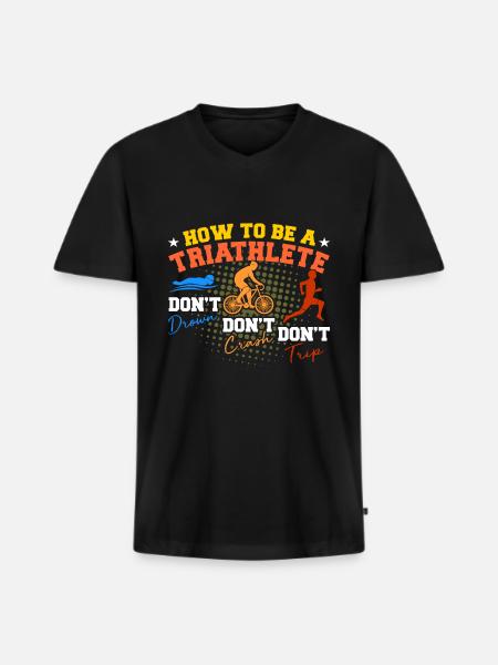 Triathlon - Men's Premium Organic T-shirt with V-neck - black