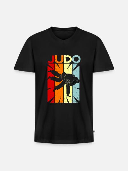judo - T-shirt encolure en V Premium bio Homme - noir
