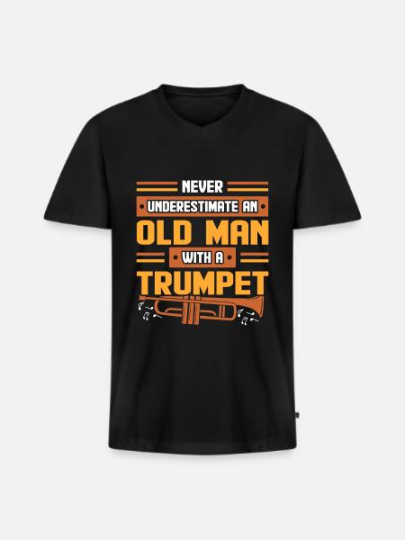 Trumpet - Men's Premium Organic T-shirt with V-neck - black