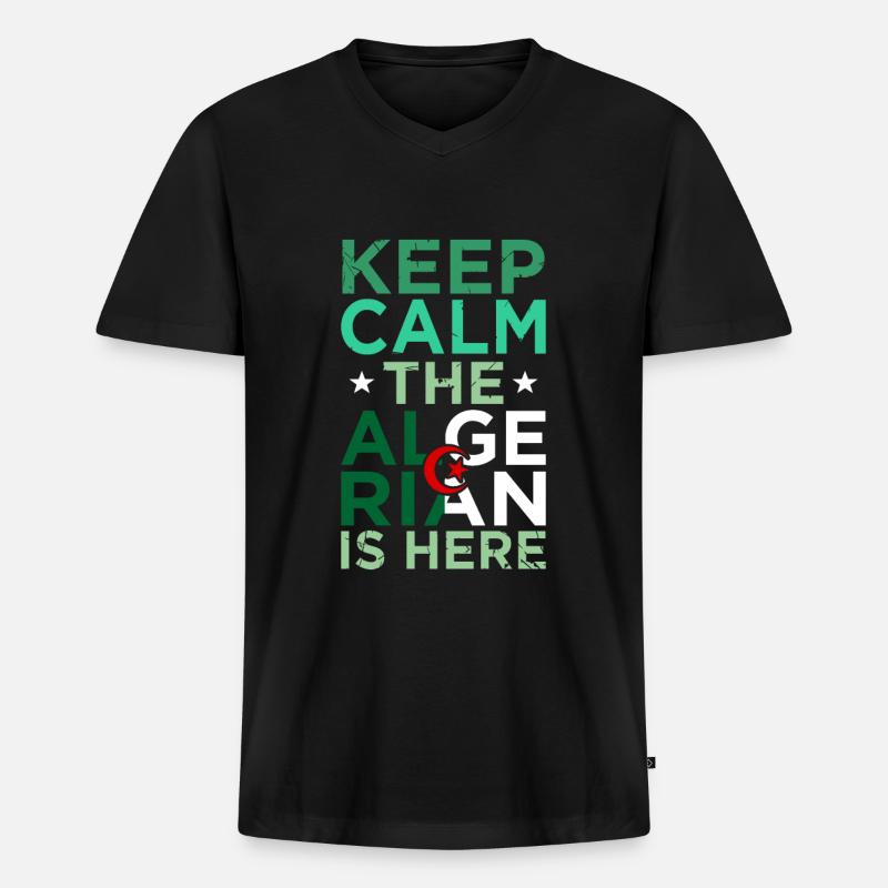 Algerien - Männer Premium Bio T-Shirt mit V-Ausschnitt - Schwarz