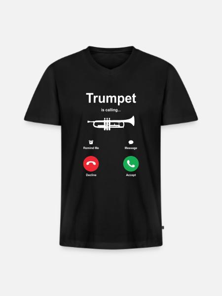 Trumpet - Men's Premium Organic T-shirt with V-neck - black