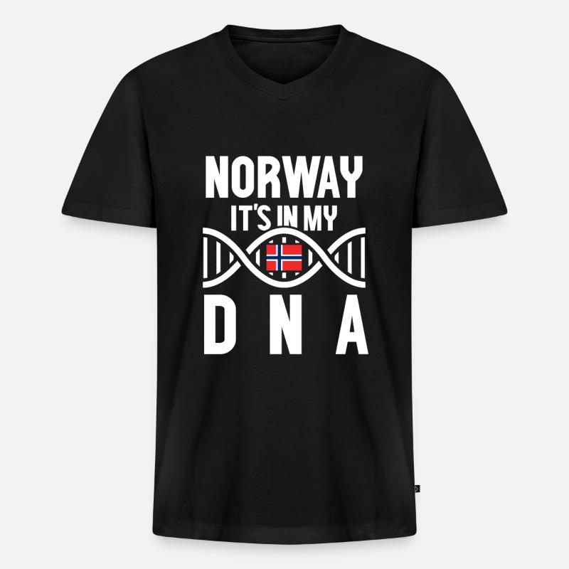 Norwegen - Männer Premium Bio T-Shirt mit V-Ausschnitt - Schwarz