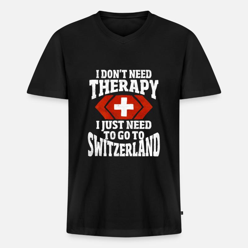 Schweiz Schweizer Geschenkidee - Männer Premium Bio T-Shirt mit V-Ausschnitt - Schwarz