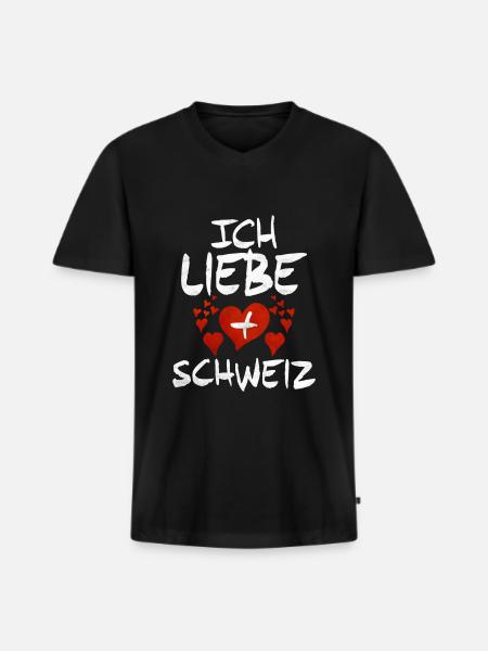 Schweiz Schweizer Geschenkidee - Männer Premium Bio T-Shirt mit V-Ausschnitt - Schwarz