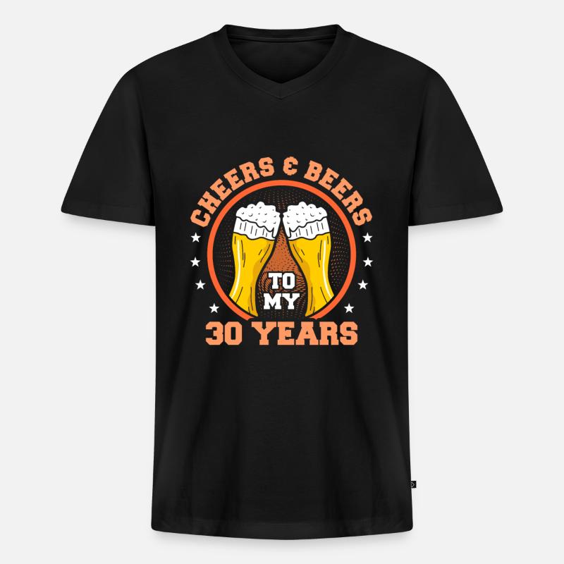 30. Geburtstag - Männer Premium Bio T-Shirt mit V-Ausschnitt - Schwarz
