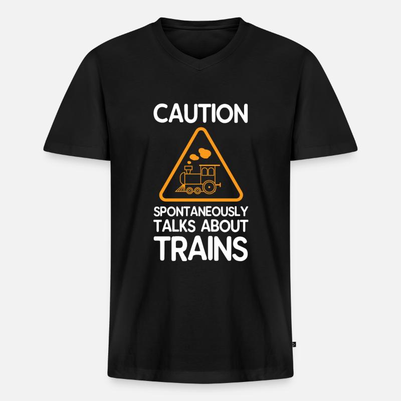 Zug - Männer Premium Bio T-Shirt mit V-Ausschnitt - Schwarz