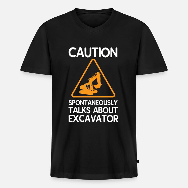 Bagger - Männer Premium Bio T-Shirt mit V-Ausschnitt - Schwarz