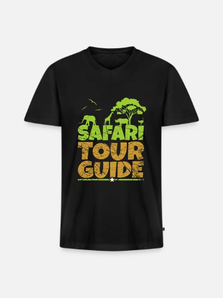 safari - Men's Premium Organic T-shirt with V-neck - black