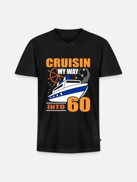 60th birthday - Men's Premium Organic T-shirt with V-neck - black