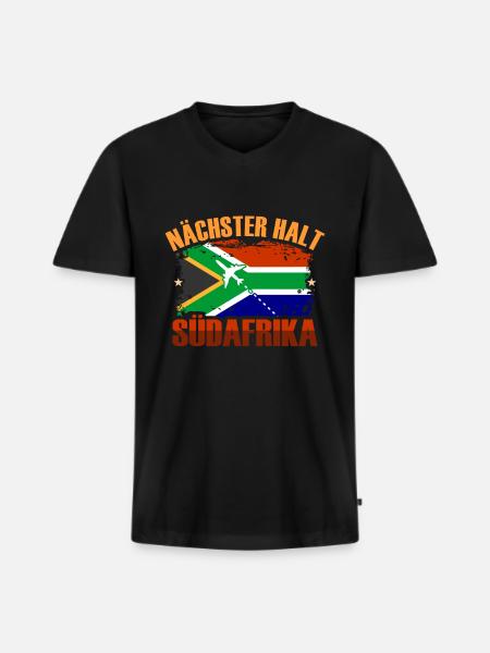 South Africa - Men's Premium Organic T-shirt with V-neck - black