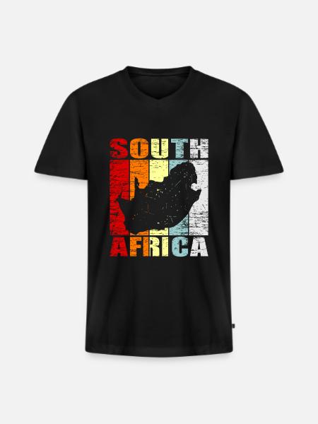 Afrique du sud - T-shirt encolure en V Premium bio Homme - noir
