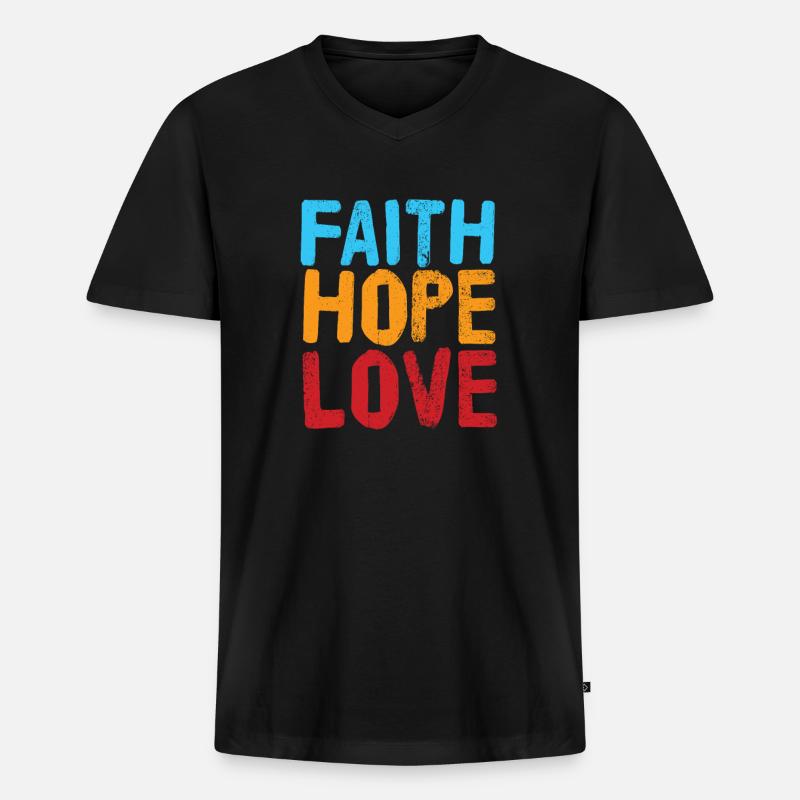 Jesus - Männer Premium Bio T-Shirt mit V-Ausschnitt - Schwarz
