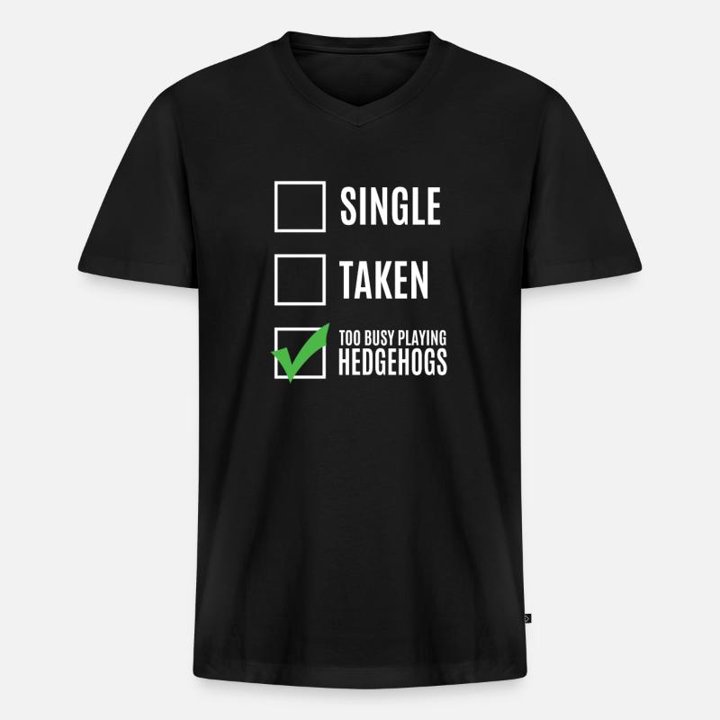 Igel - Männer Premium Bio T-Shirt mit V-Ausschnitt - Schwarz
