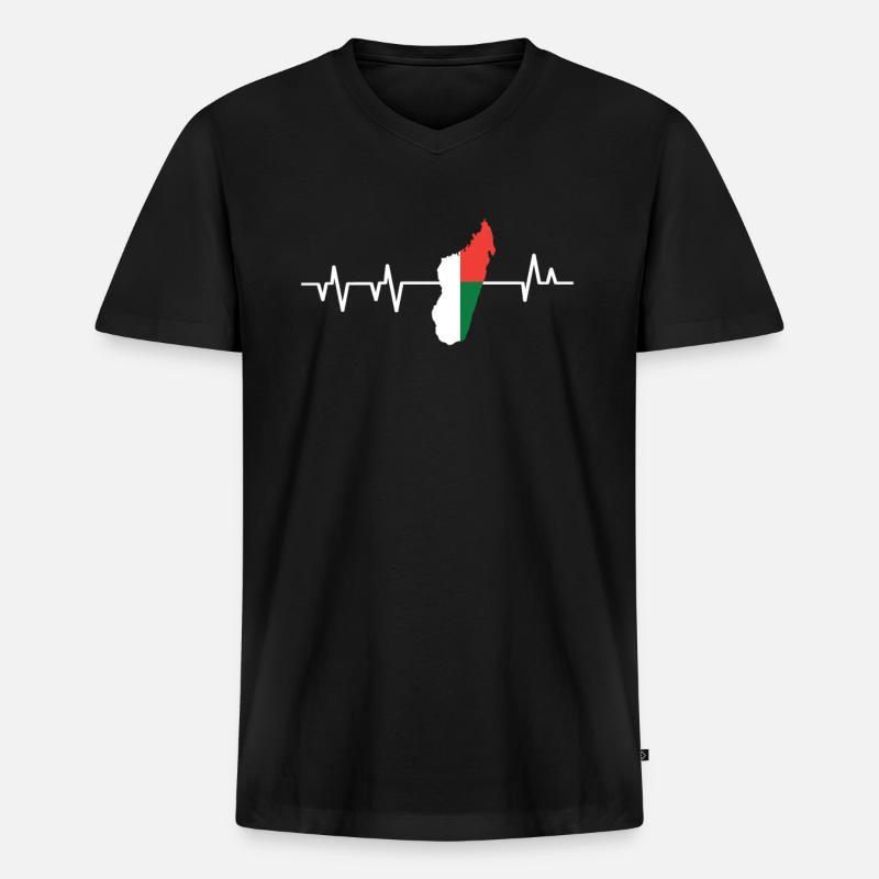 Madagaskar - Männer Premium Bio T-Shirt mit V-Ausschnitt - Schwarz