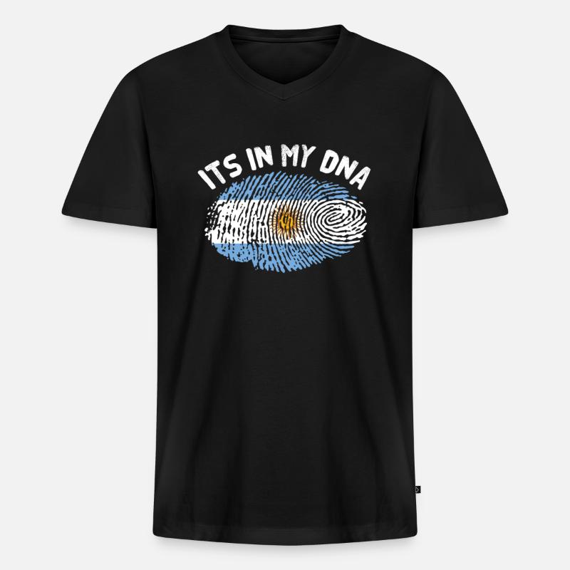 Argentinien - Männer Premium Bio T-Shirt mit V-Ausschnitt - Schwarz