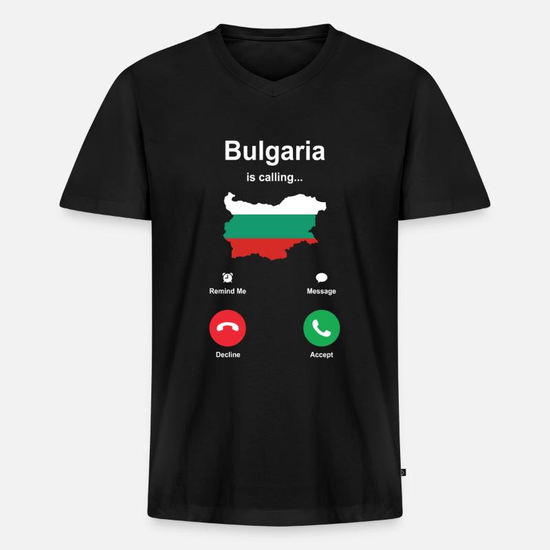Bulgarien - Männer Premium Bio T-Shirt mit V-Ausschnitt - Schwarz