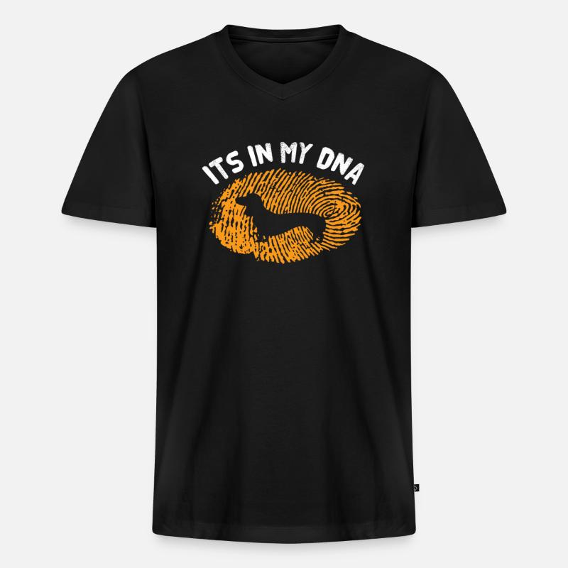 Dackel Dachshund - Männer Premium Bio T-Shirt mit V-Ausschnitt - Schwarz